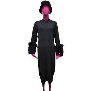 MAGASCHONI CASHMERE WOOL DRESS CHARCOAL